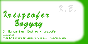 krisztofer bogyay business card